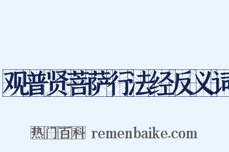 观普贤菩萨行法经反义词是什么意思的图片